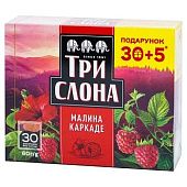 Чай цветочно-ягодный Три Слона Малина-каркаде 2г*35шт